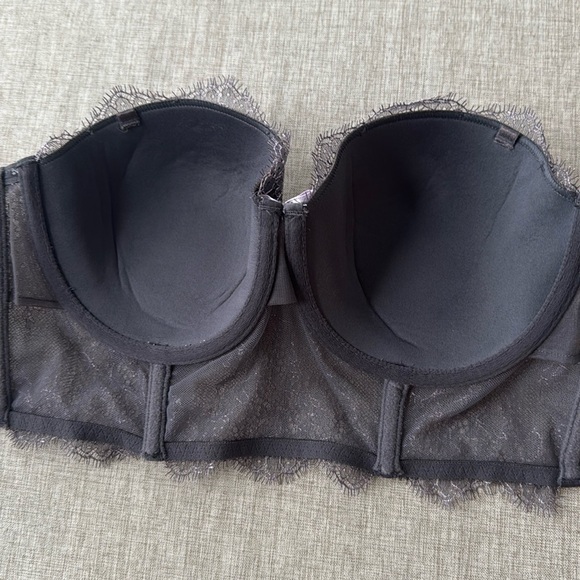 Victoria’s Secret Very Sexy Strapless Demi‎ purple lace longline corset size 36B - Picture 3 of 8